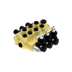 Flowfit 3 Bank Monoblock Valve, 3/8 BSP, 45 L/Min Double Acting Cylinder Spool 3 Positions