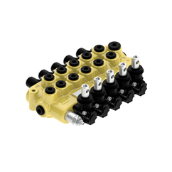 Flowfit 5 Bank Monoblock Valve, 3/8 BSP, 45 L/Min Double Acting Cylinder Spool 3 Positions