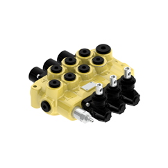 Flowfit 3 Bank Monoblock Valve, 1/2 BSP, 90 L/Min Double Acting Cylinder Spool 3 Positions