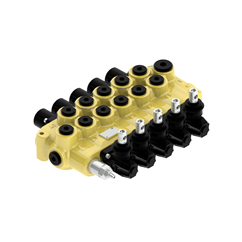 Flowfit 5 Bank Monoblock Valve, 1/2 BSP, 90 L/Min Double Acting Cylinder Spool 3 Positions