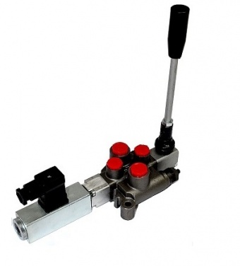 Walvoil 1 Bank, 1/4 BSP, 20 l/min Double Acting Cylinder Spool 3 Position Spring Return with 12V DC Electro Solenoid Control with Manual Over-ride Walvoil 1 Bank, 1/4 BSP, 20 l/min Double Acting Cylinder Spool 3 Position Spring Return with 12V DC Electro Solenoid Control with Manual Over-ride