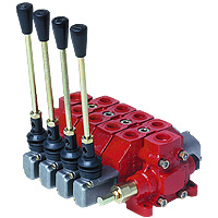 Bucher 1 Bank, 1/2" BSP Service Ports. 3/4" P+T Ports, 80 l/min Double Acting Spring Return Slice Directional Hydraulic Control Valve