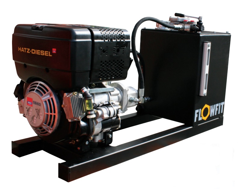 HATZ Diesel engine driven double acting power unit, 10HP, 18 L/min HATZ Diesel engine driven double acting power unit, 10HP, 18 L/min