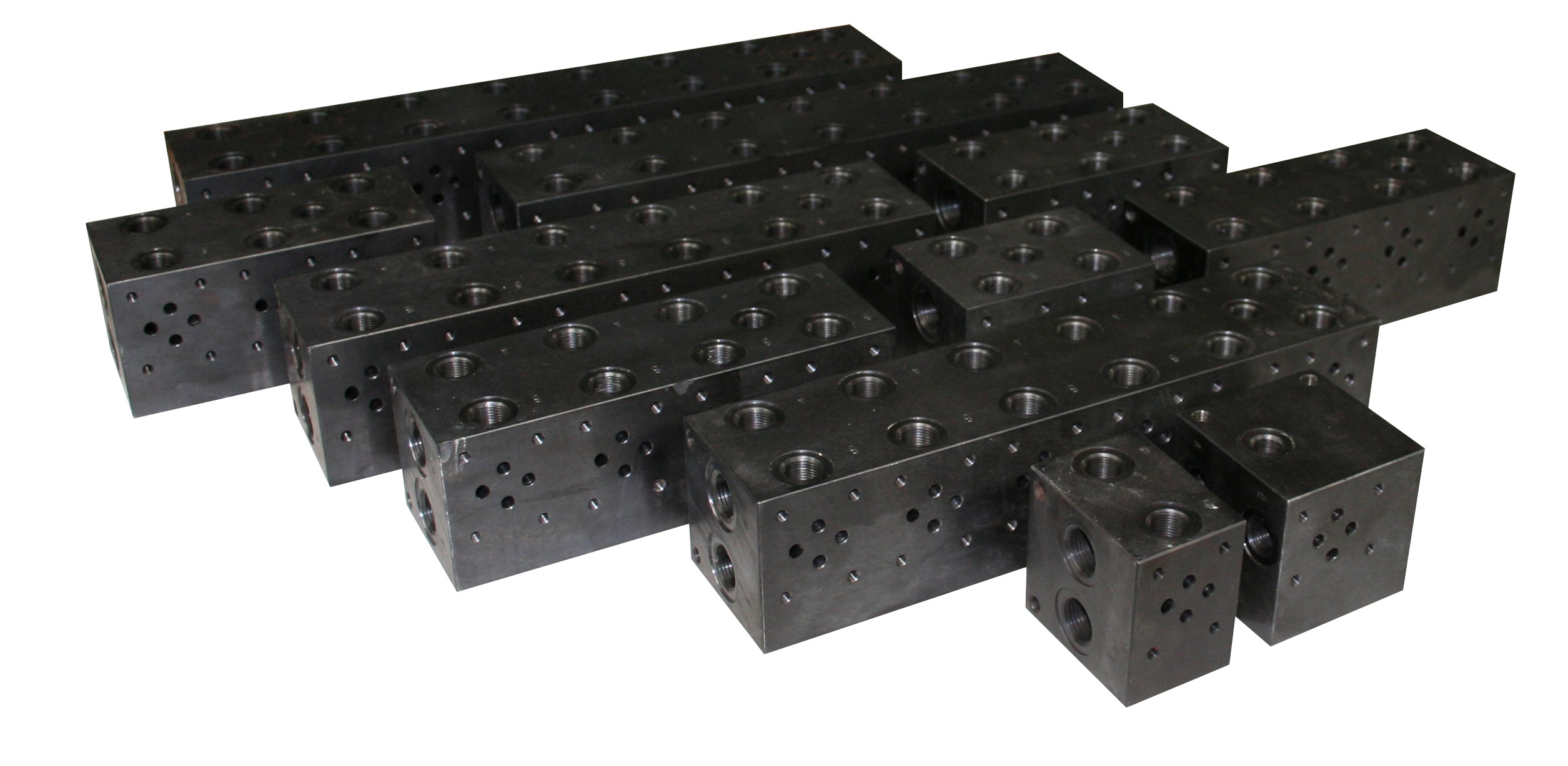 Flowfit hydraulic cetop 3 2 station steel manifold no RV cavity Flowfit