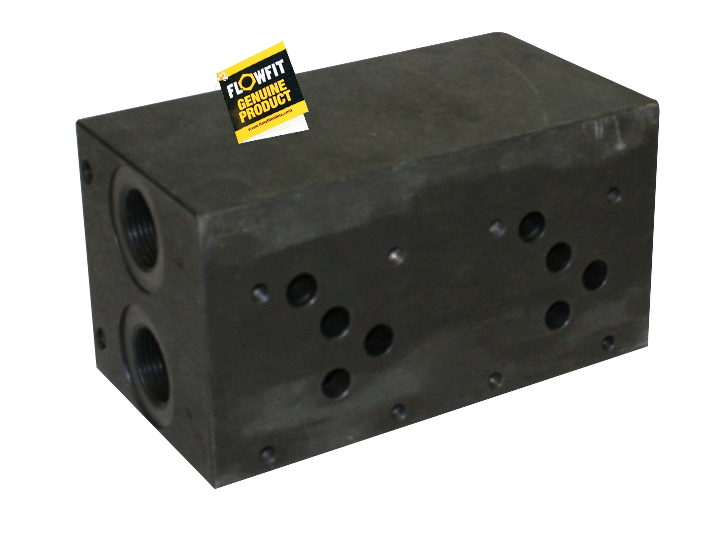 Flowfit hydraulic cetop 5 2 station steel manifold without relief valve cavity