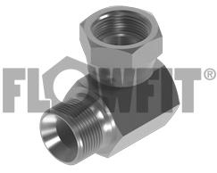 BSP Male Bonded Seal x BSP Swivel Female 90 Compact Elbow, 3/8" x 3/8"