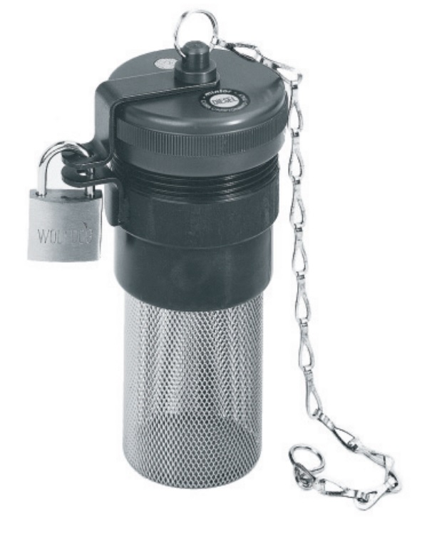 Hydraulic weldable lockable filling plug with lock-holder 1" 1/2 BSP for use with oil