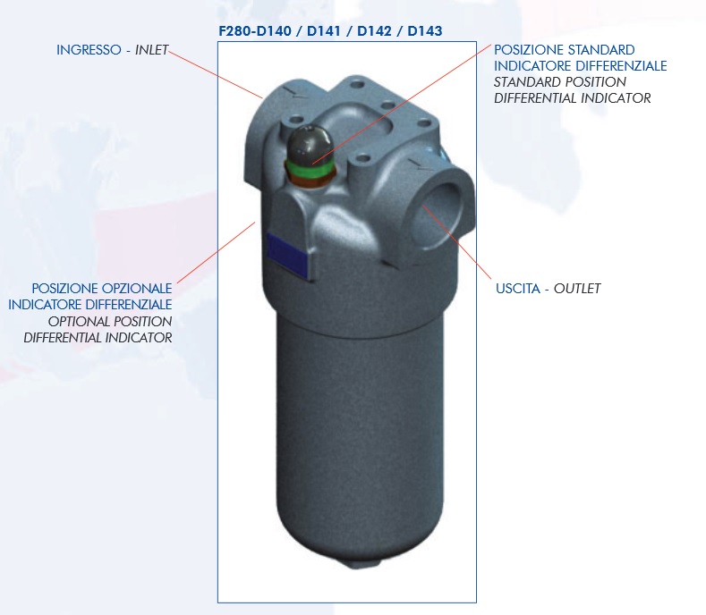 Filtrec Hydraulic F280-D1 Inline High Pressure Max 280 Bar Filter F280-D141-G10-A-B7-D-S-Z30 Filtrec Hydraulic F280-D1 Inline High Pressure Max 280 Bar Filter F280-D141-G10-A-B7-D-S-Z30