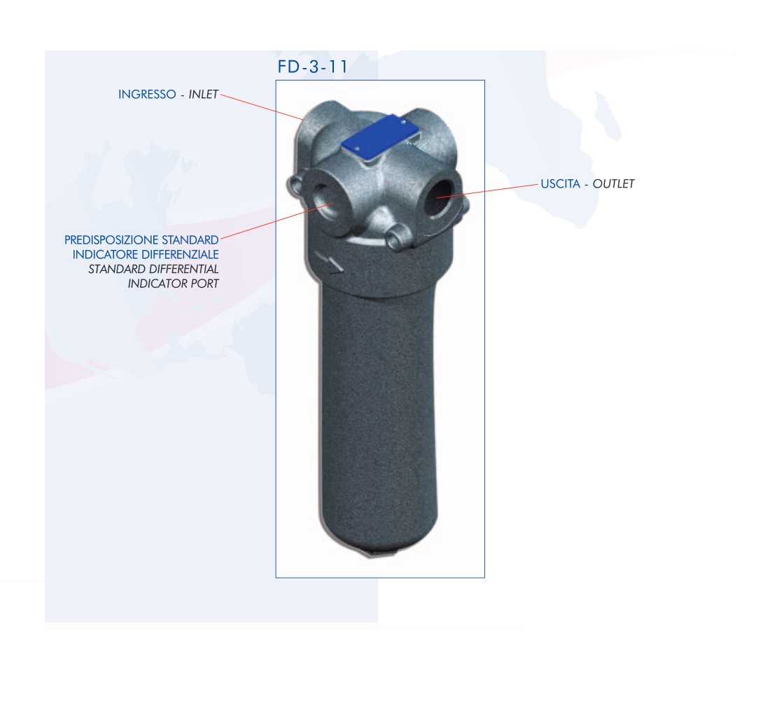 Filtrec hydraulic FD-3 in line medium pressure filters Max 110 Bar Filter FD3-11-C10-A-B3-D-T-Z12
