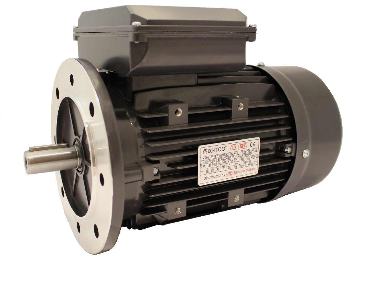 Single Phase 230v Electric Motor, 0.25Kw 4 pole 1415rpm with flange mount