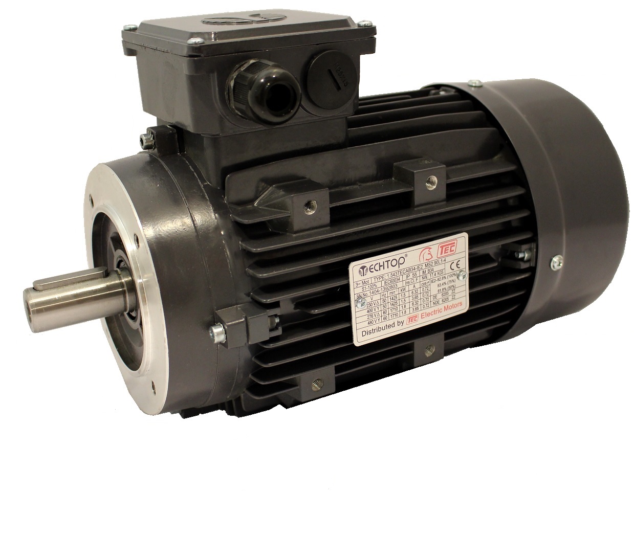 Three Phase 400v Electric Motor, 5.5Kw , D112 Frame, 4 pole 1460rpm with face mount IE3 Three Phase 400v Electric Motor, 5.5Kw , D112 Frame, 4 pole 1460rpm with face mount IE3