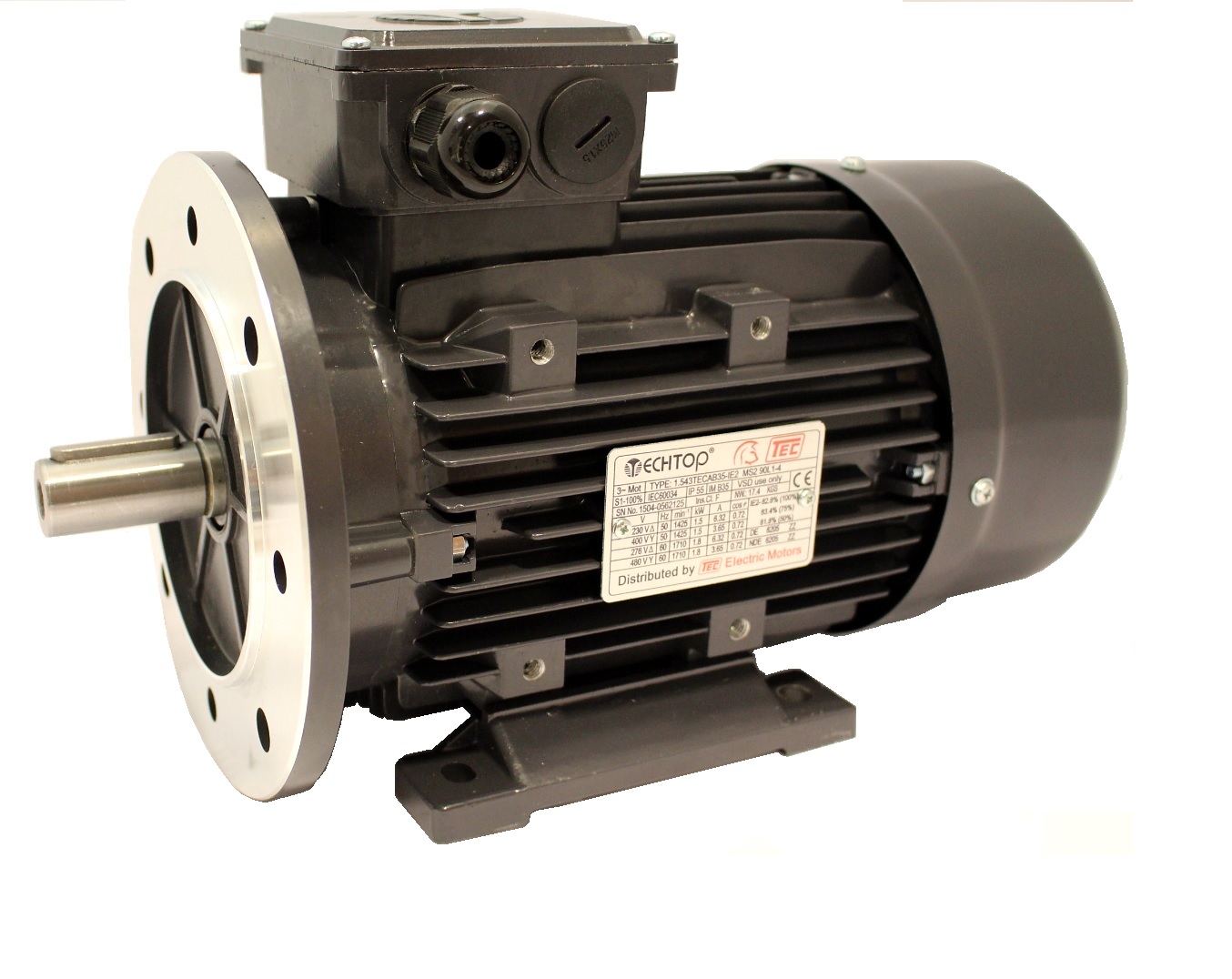 Three Phase 400v Electric Motor, 2.2Kw 4 pole 1500rpm with flange and foot mount IE3