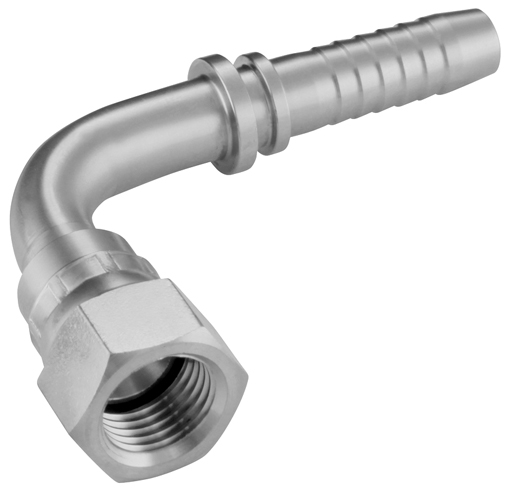 Stainless Steel Hose Fitting, Female swept 90° Insert, JIC 37° 1/2'', hose ID 1/4''