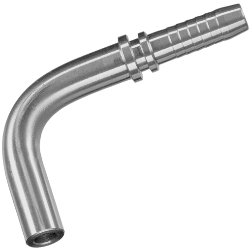 Stainless Steel Hose Fitting, Swept 90°, S Series Standpipe OD 10mm, Hose ID 5/16''