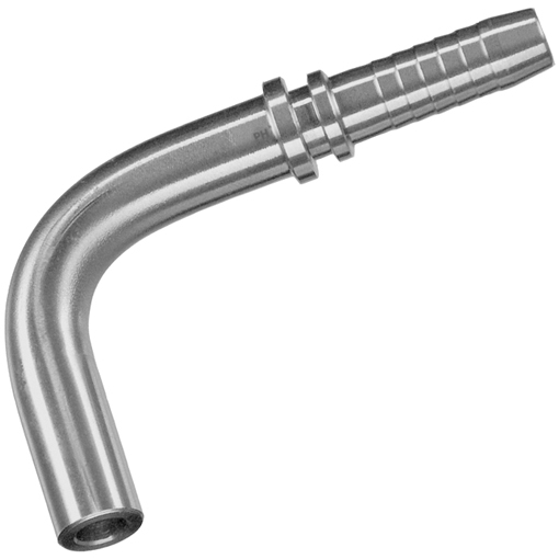 Stainless Steel Hose Fitting, Swept 90°, S Series Standpipe OD 10mm, Hose ID 3/8''