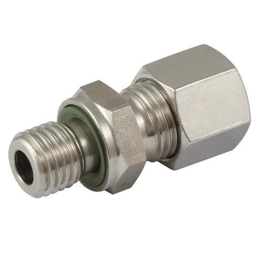 "Hydraulic Stainless Steel Tube Fitting, Male Stud Coupling, 8mm x