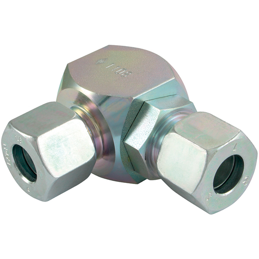 Hydraulic Tube To Tube Banjo Coupling, Swivel Elbow Banjo Coupling, 6mm x 6mm, Heavy Duty