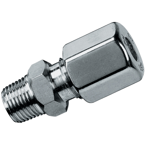 Male Stud Coupling, LL Series, 1/8" BSPP, hose OD 4mm