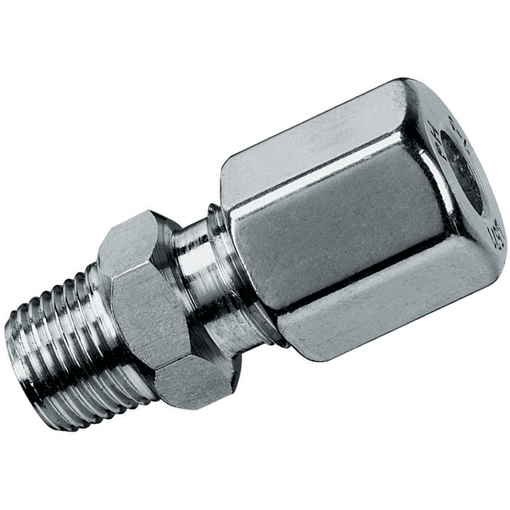 Male Stud Coupling, S Series, 1/8" BSPP, hose OD 6mm