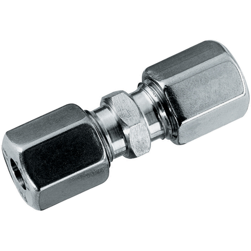 Stainless Steel Equal Straight Coupling, LL Series, Tube OD 22mm