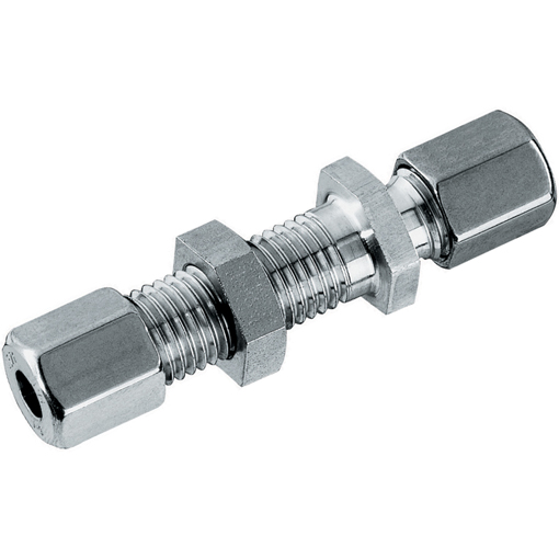 Straight Equal Bulkheads, S Series, Tube OD 6mm Straight Equal Bulkheads, S Series, Tube OD 6mm