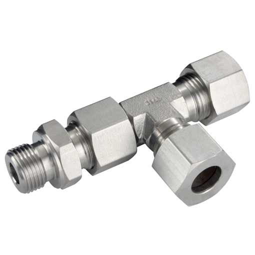 Adjustable Run Tees, L Series, Metric Male Thread Size M10 X 1, OD 6mm Adjustable Run Tees, L Series, Metric Male Thread Size M10 X 1, OD 6mm