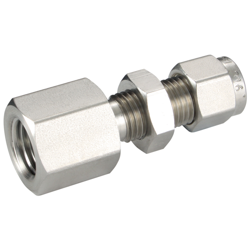 Bulkhead Female Connectors, Female Thread, 1/8" NPT, Tube OD 1/8"