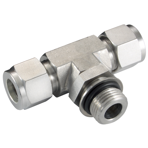 Male Positionable Branch Tees, Male Thread, 7/16"-20 SAE/MS, Tube OD 1/4" Male Positionable Branch Tees, Male Thread, 7/16"-20 SAE/MS, Tube OD 1/4"