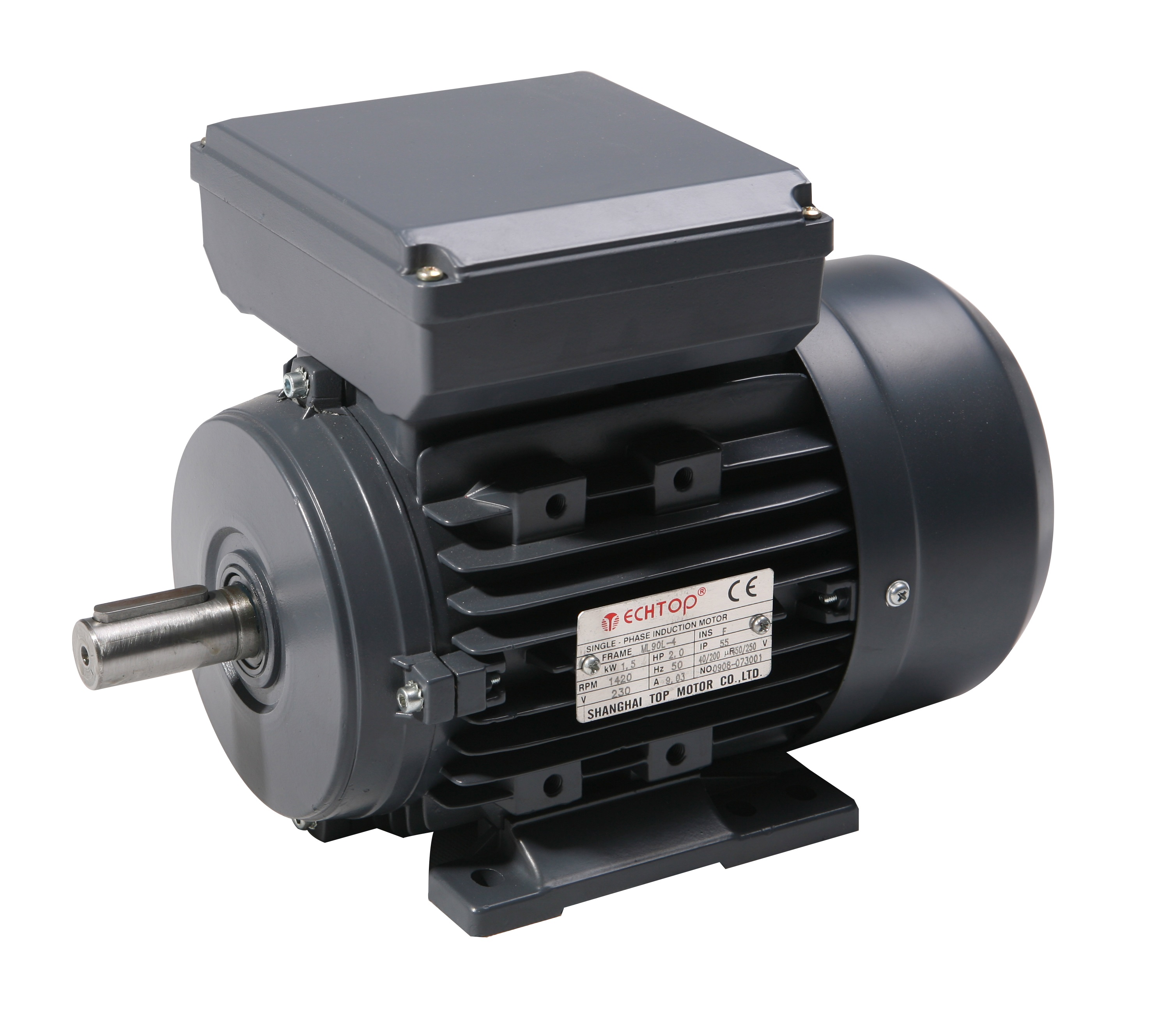 Single Phase 110v Electric Motor, 0.25Kw 4 pole 1500rpm with foot mount