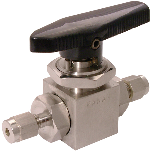 Ball Valves, Compression, 2 Way, Tube OD 1/8"