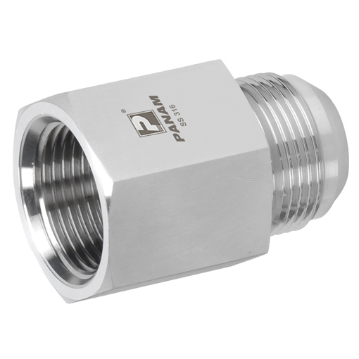 Stainless Steel Female Stud Coupling, Male UNF x Female BSPP, UNF 7/16'' - 20 x 1/8'' BSPP