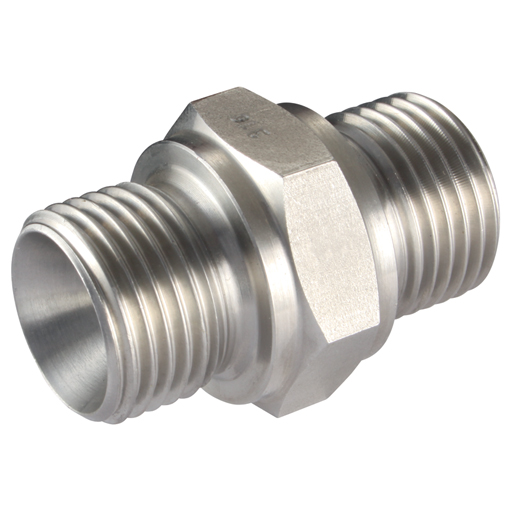 Male x Male Straight Adaptors, BSPP x BSPP, Thread Size A 1/8'', Thread Size B 1/8''