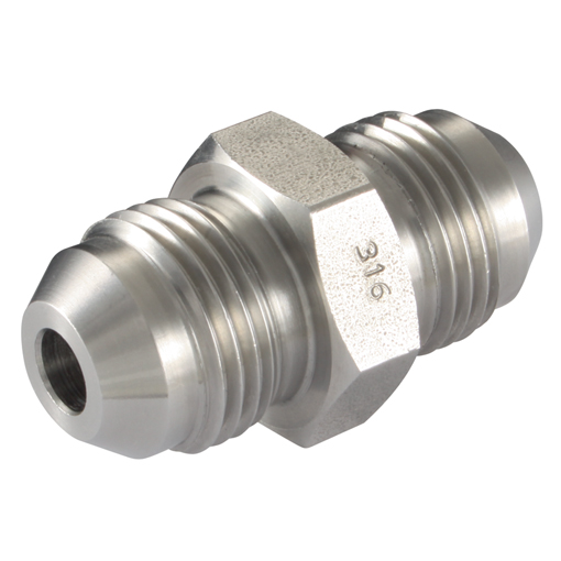 Male x Male Straight Adaptors, JIC x JIC, Thread Size A 7/16", Thread Size B 7/16" Male x Male Straight Adaptors, JIC x JIC, Thread Size A 7/16", Thread Size B 7/16"