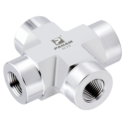 Stainless Steel Female Equal Cross, NPT 1'' Stainless Steel Female Equal Cross, NPT 1''