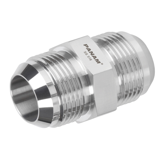 Stainless Steel, Male Stud Coupling, UNF x UNF, 7/16''-20 Hydraulic Adaptor