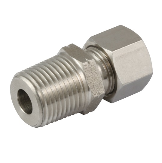 Hydraulic Stainless Steel Tube Fitting, Male Stud Coupling UNF, O Ring Sealing, 22mm x 1.1/16" UNF, L Series