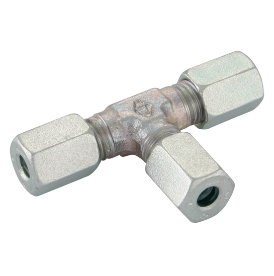 Hydraulic Tube To Tube Tee, Equal Tee, 6mm x 6mm x 6mm, LD Tube