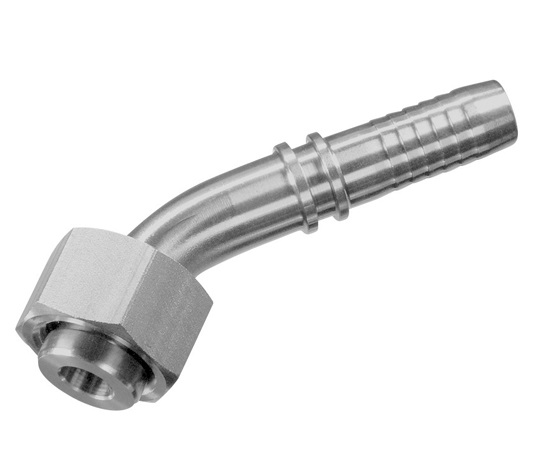 Stainless Steel Hose Fitting, Female Swept 45° Elbow Insert, ORFS 9/16'', hose ID 1/4''