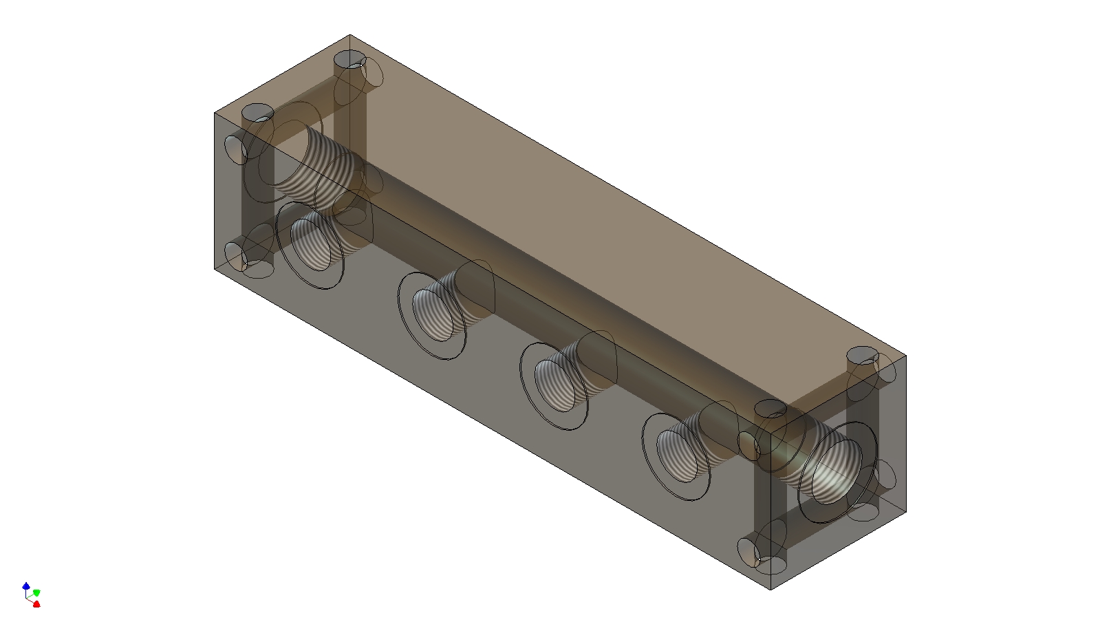 Oleorama Hydraulic Parallel Scheme Manifold, 4 Station, 1/4" BSP inlet ports 1/8" Service ports, Alu