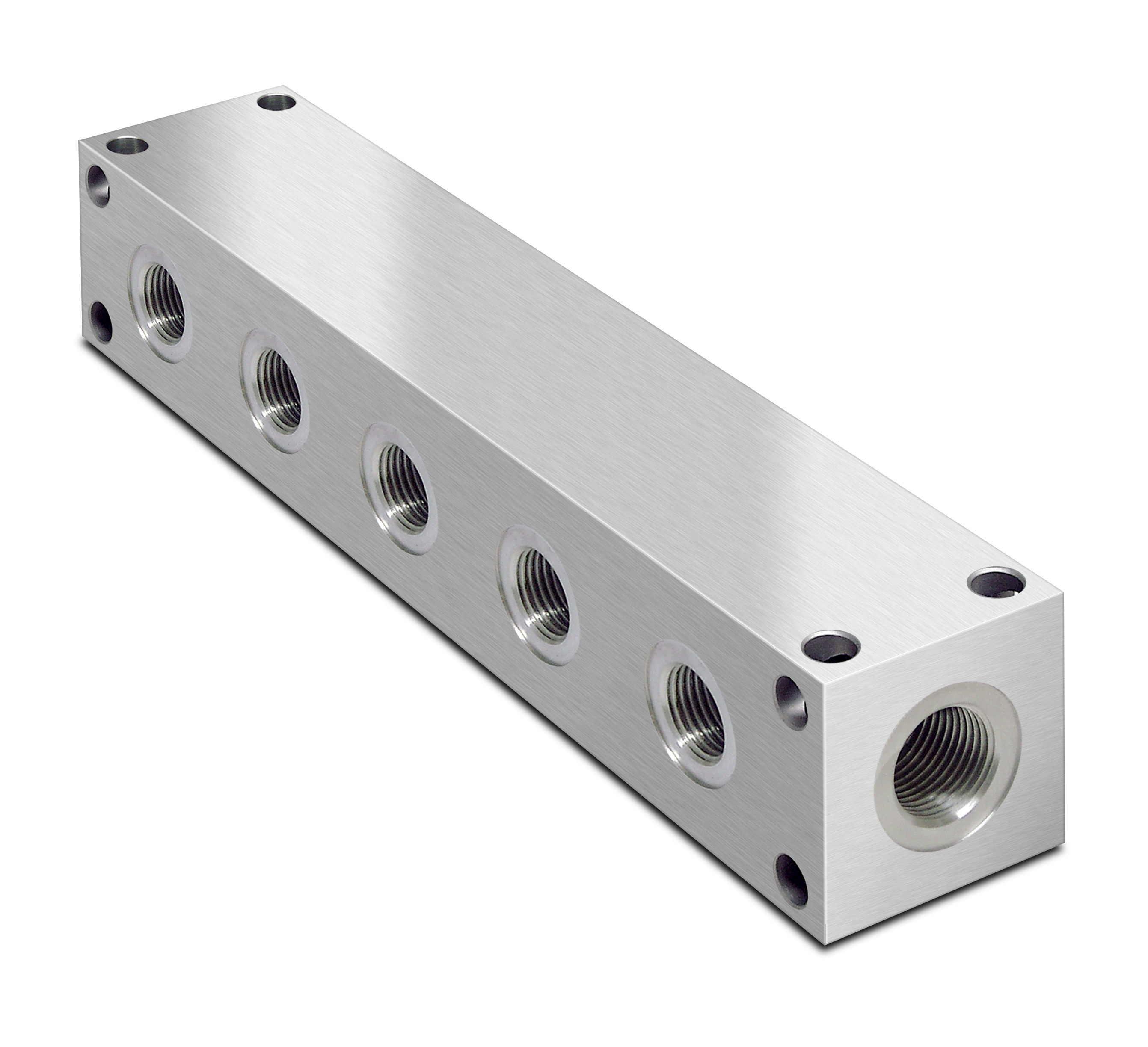 Oleorama Hydraulic Parallel Scheme Manifold, 5 Station, 3/8" BSP inlet ports 1/4" Service ports, Alu Oleorama Hydraulic Parallel Scheme Manifold, 5 Station, 3/8" BSP inlet ports 1/4" Service ports, Alu