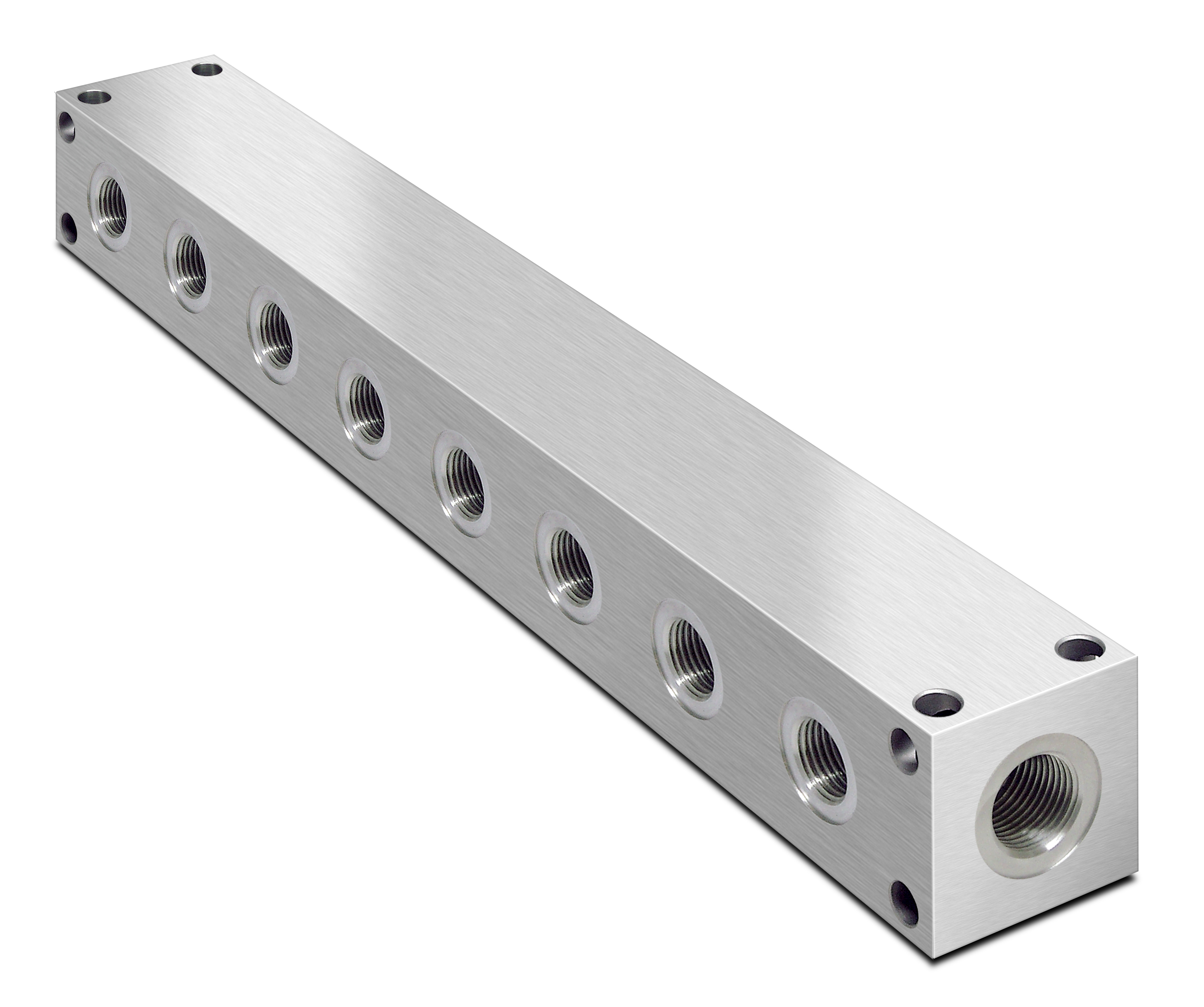 Oleorama Hydraulic Parallel Scheme Manifold, 8 Station, 3/4" BSP inlet ports 1/2" Service ports, Alu Oleorama Hydraulic Parallel Scheme Manifold, 8 Station, 3/4" BSP inlet ports 1/2" Service ports, Alu