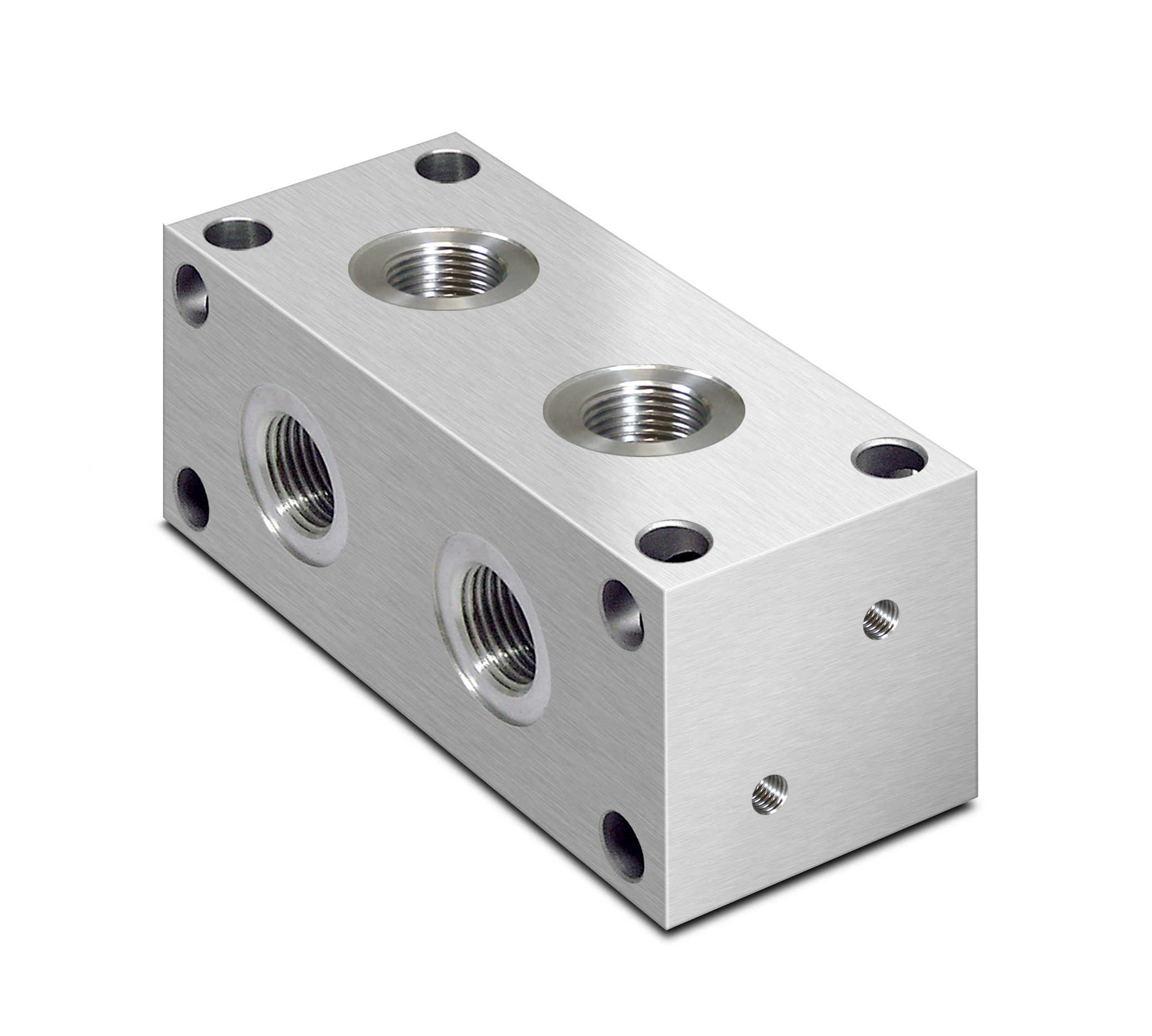 Bsp Manifold 6 Hole 2 x 3/8 Bsp x 4 x 1/4 Bsp Double Sided Outlet Ports 