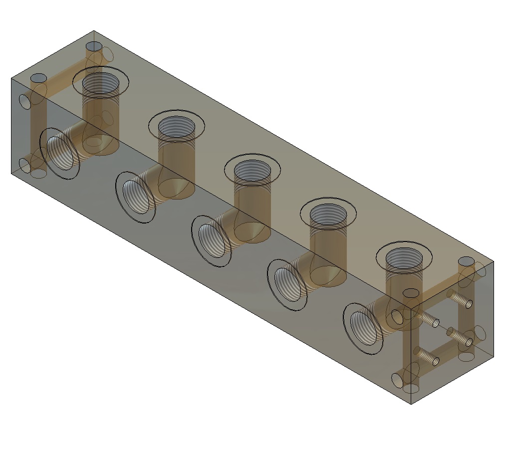 Oleorama Hydraulic L Type Manifold, 2 Station, 1/4" BSP inlet ports 1/4" Service ports, Alu