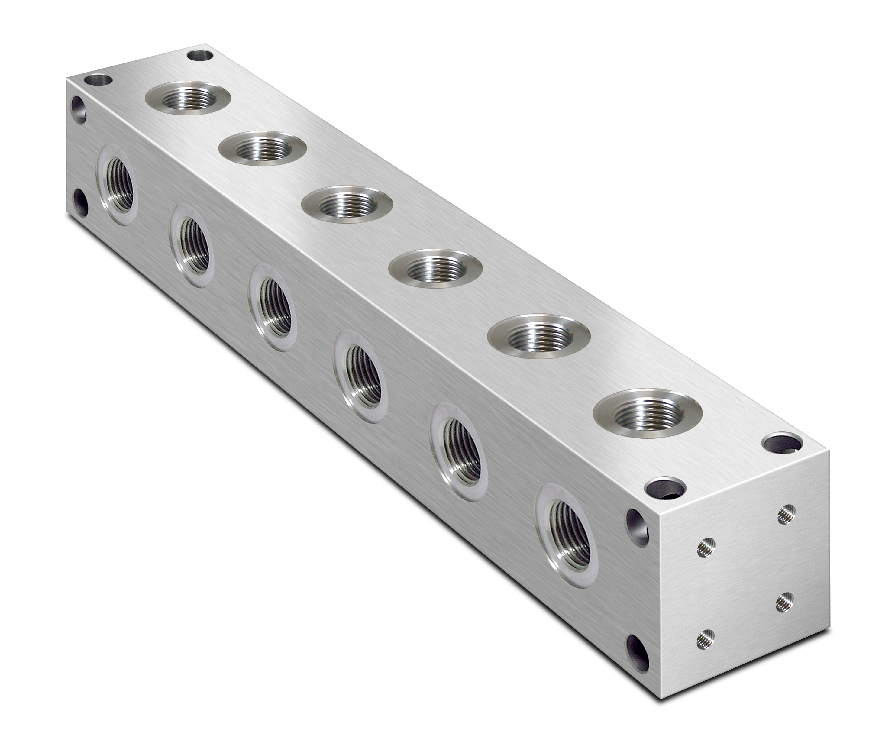 Oleorama Hydraulic L Type Manifold, 6 Station, 1/2" BSP inlet ports 1/2" Service ports, Alu Oleorama Hydraulic L Type Manifold, 6 Station, 1/2" BSP inlet ports 1/2" Service ports, Alu