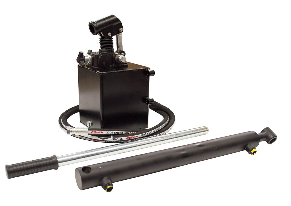 GL Single acting hydraulic Hand Pump trailer pack to lift, 2.5 tonne 400mm stroke, Hand Pump 25cm3, 1 litre tank