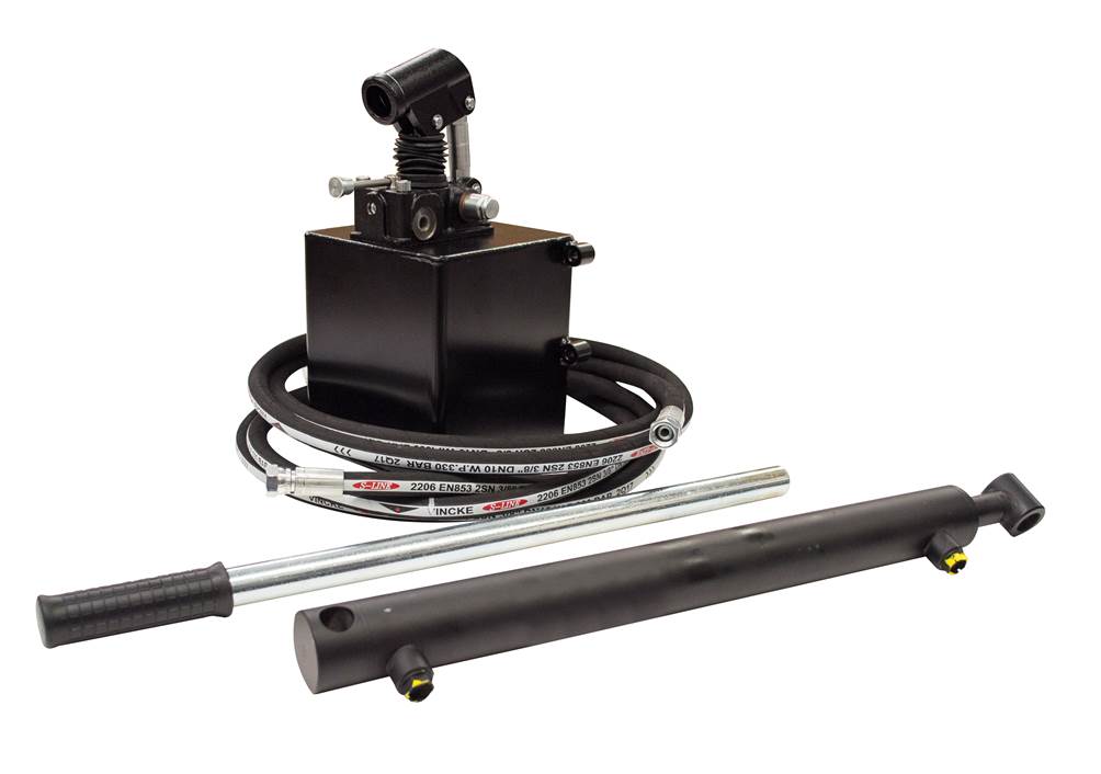 "Double acting hydraulic handpump trailer pack to lift 2.5 tonne 600mm