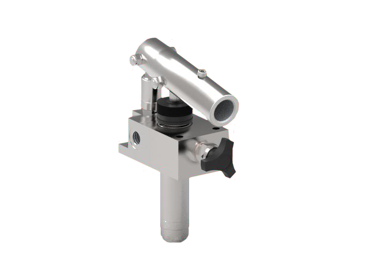 GL Stainless Steel Double Stroke Handpump for Single Acting Cylinder without Release Handknob and with Pressure Relief Valve and Bellows