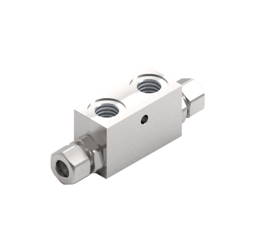 GL Stainless Steel Pilot Operated Check Valve, Double Acting, 1/4" BSP with Seal on Piston Port