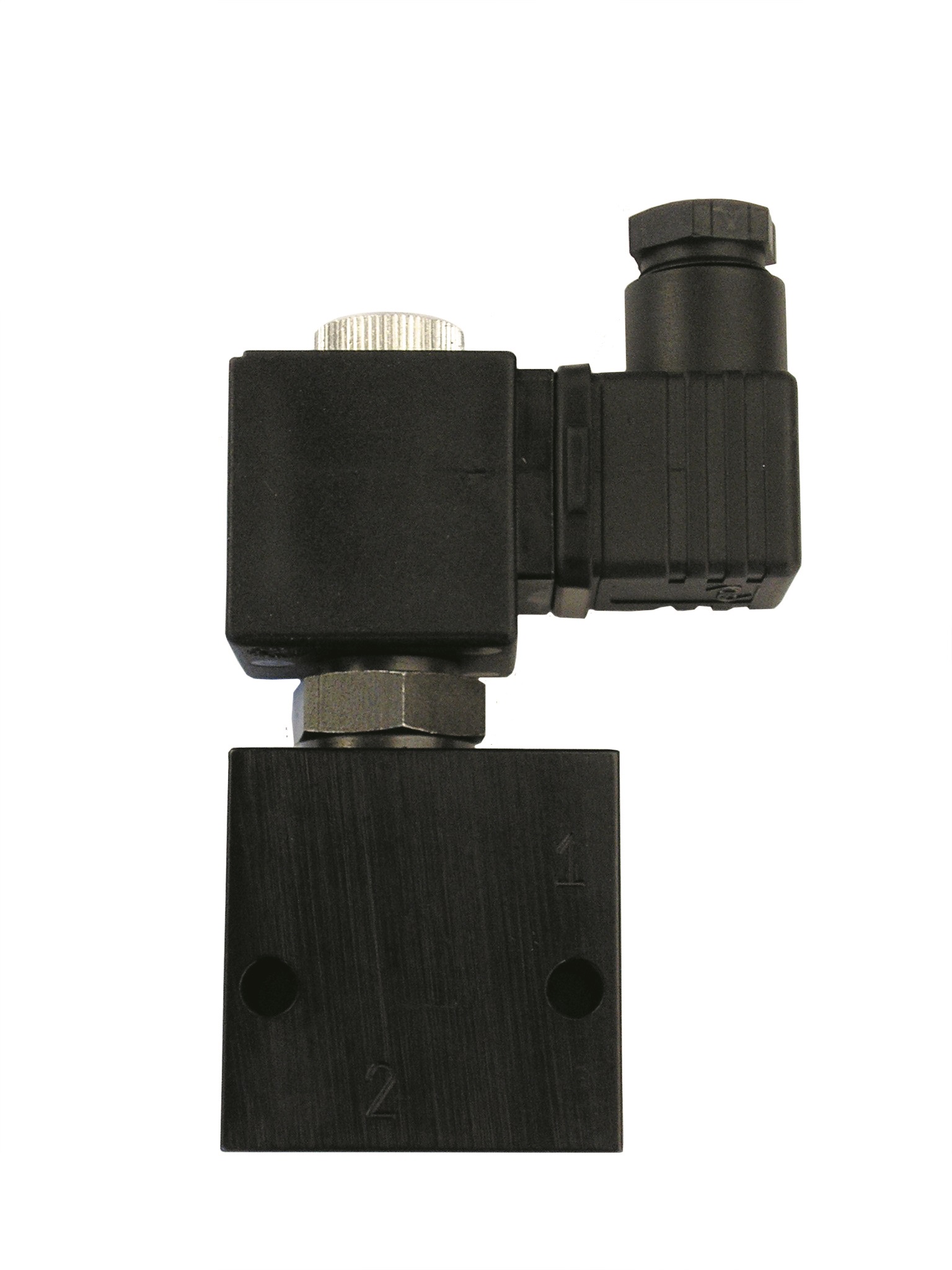 2 Way 2/2 Poppet Type Solenoid Valve, Closed with Manual Override, 12 VDC 1/4" BSP