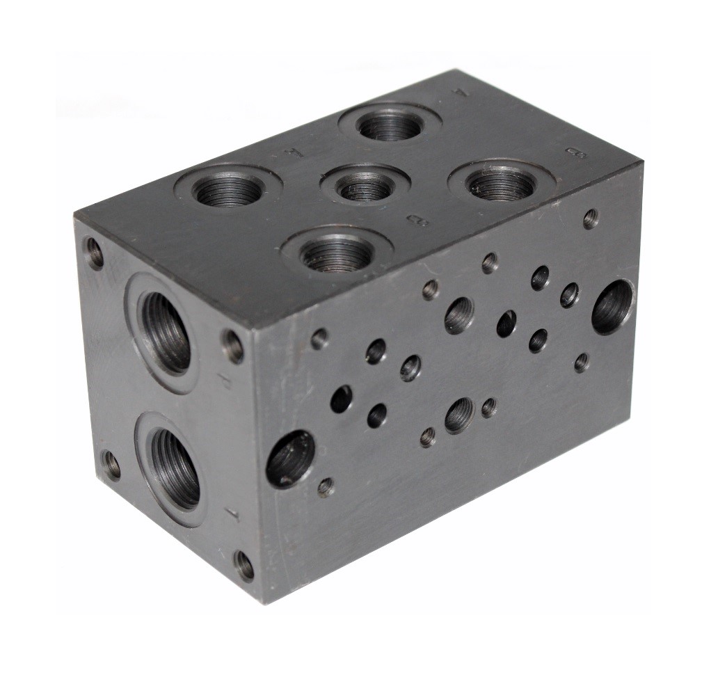 Flowfit cetop 3, 2 station steel manifold with relief valve cavity